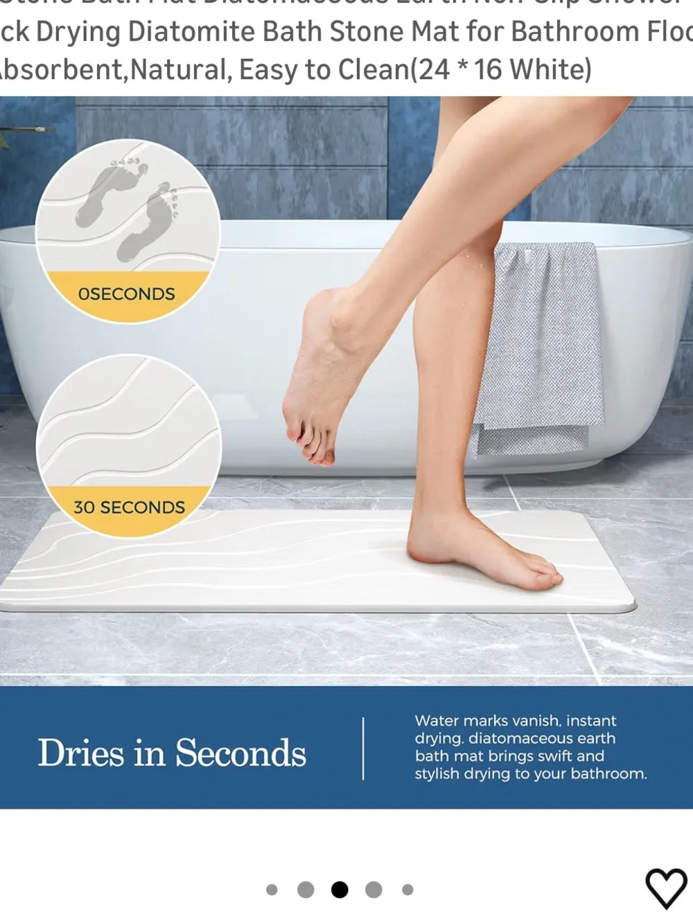 Cream Stone Bath Mat
